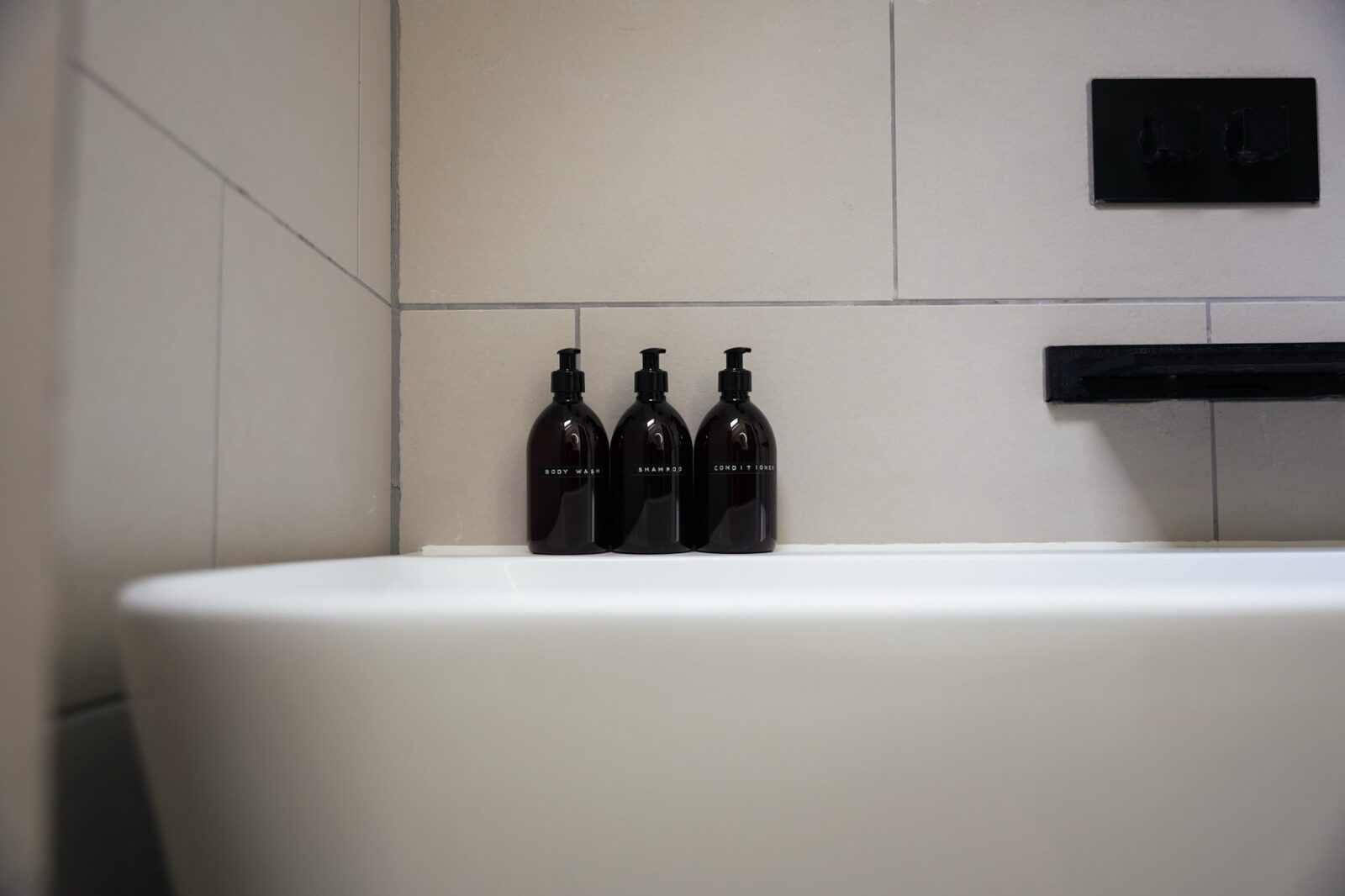 Bathroom vanity with round mirror and rustic cabinet