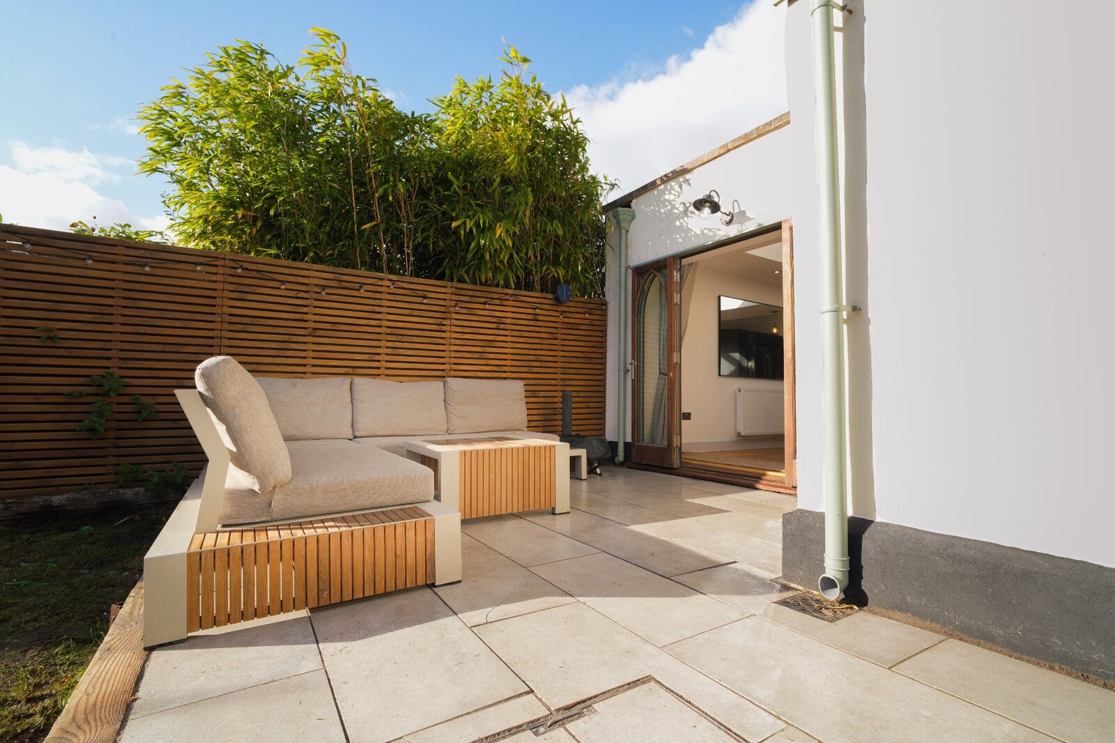 Private patio with outdoor sofa